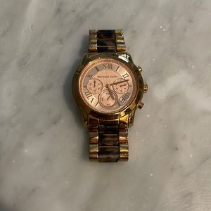 Michael Kors Tortoiseshell and Rose Gold Watch